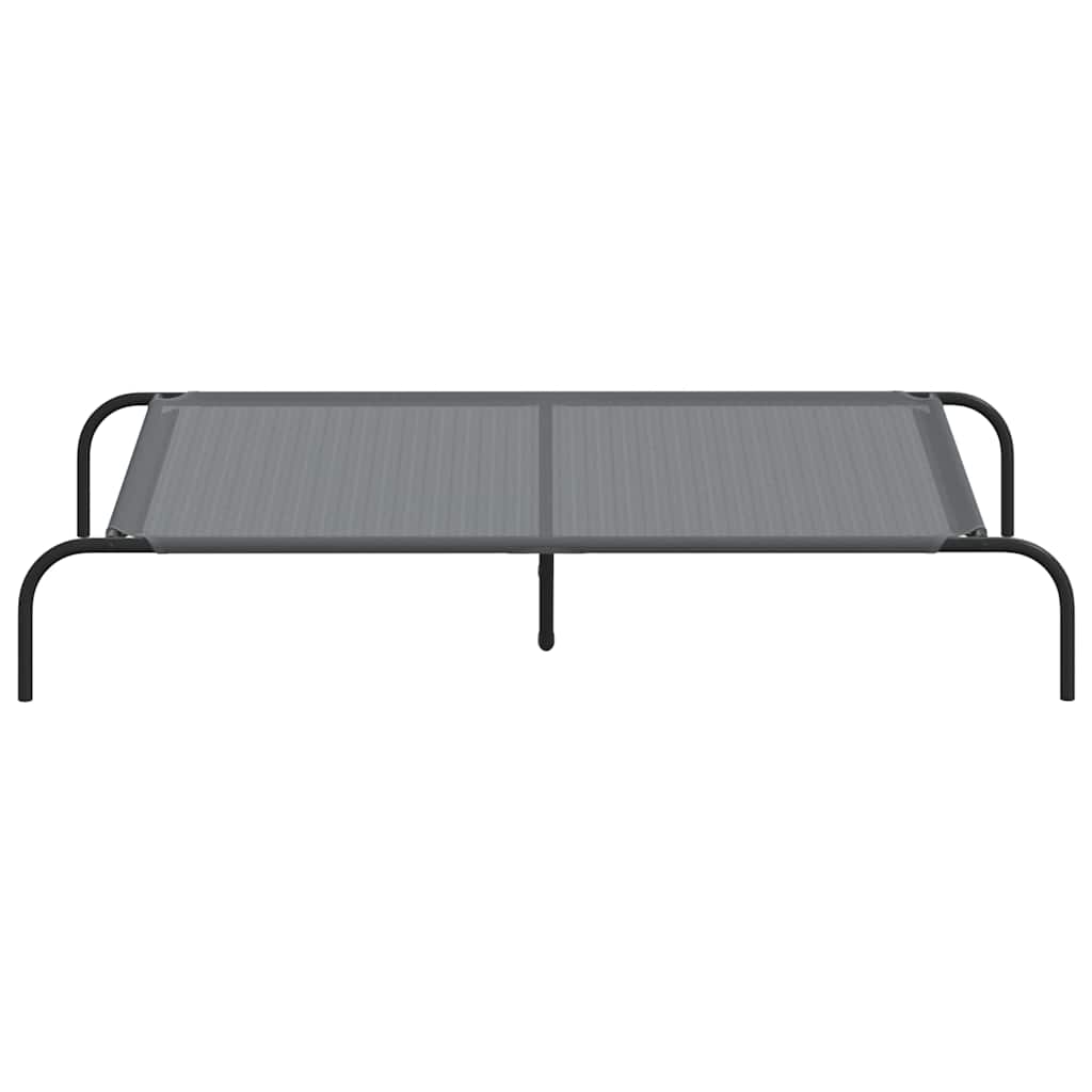 Povišeni krevet za pse sivi 130x80x20 cm tekstil i čelik