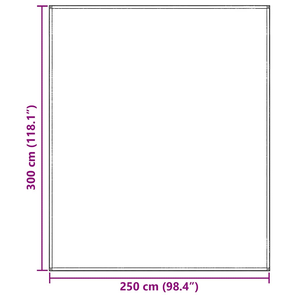 Teppi za šator Svijetlo siva 300 x 250 cm Polietilen