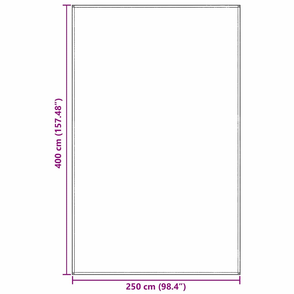 Teppi za šator Svijetlo siva 400 x 250 cm Polietilen