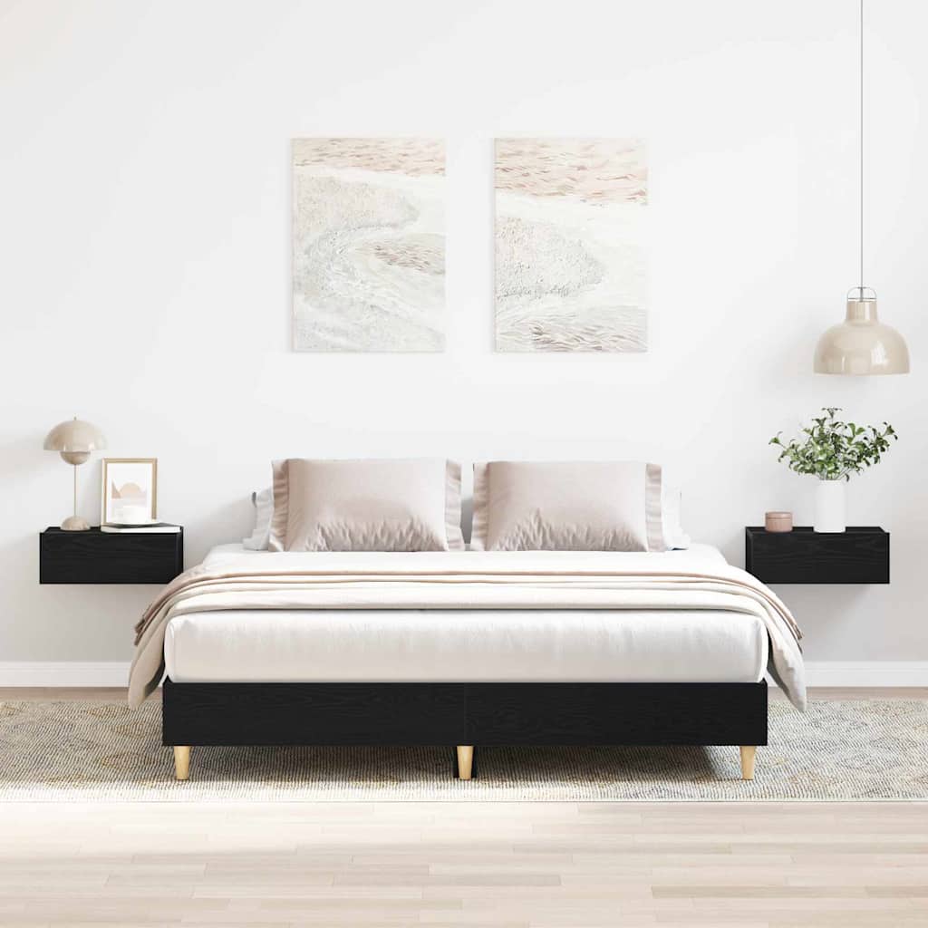 Krevetna konstrukcija Crni hrast 203 x 153 x 25 cm