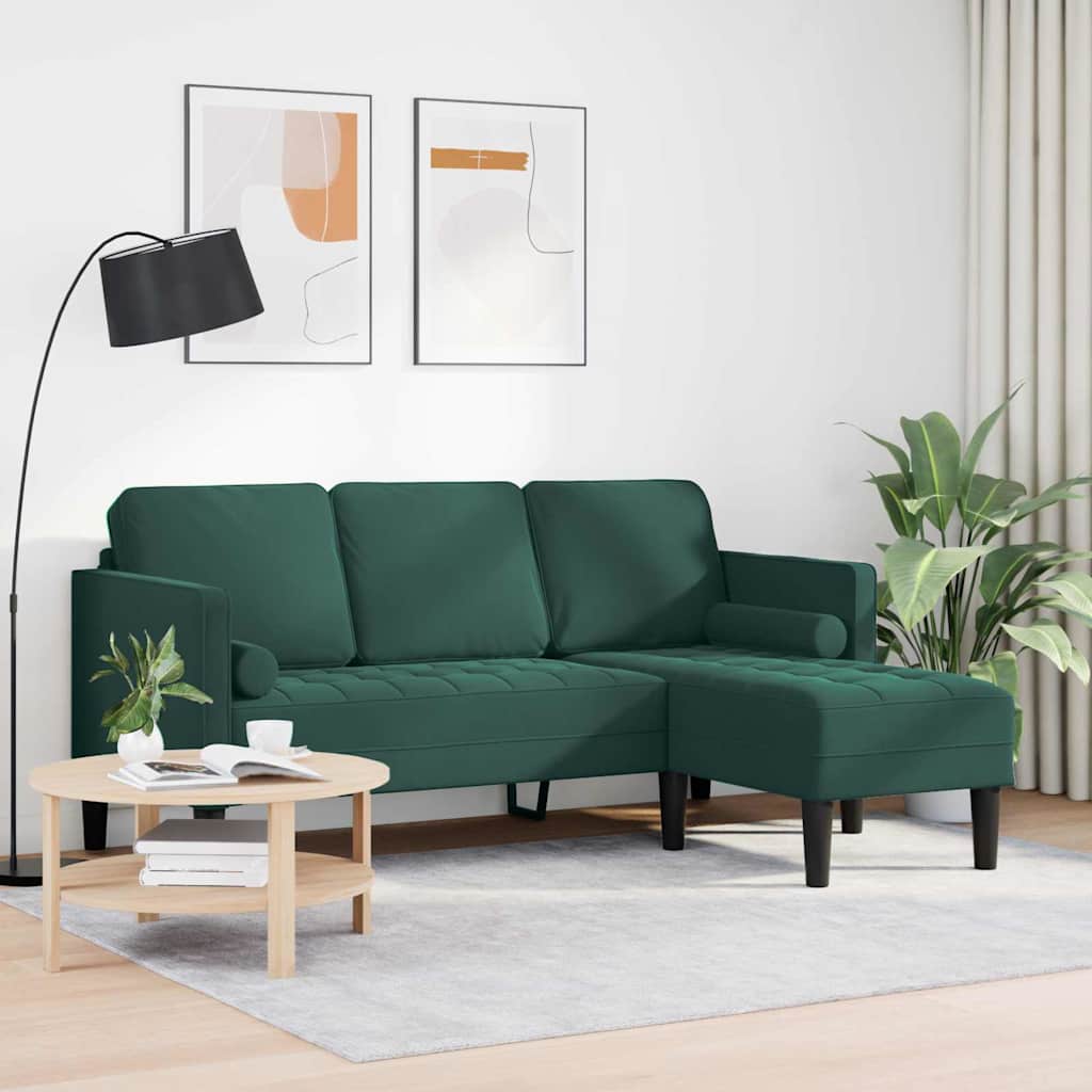 Set sofe s jastukom Tamnozelena Poliester