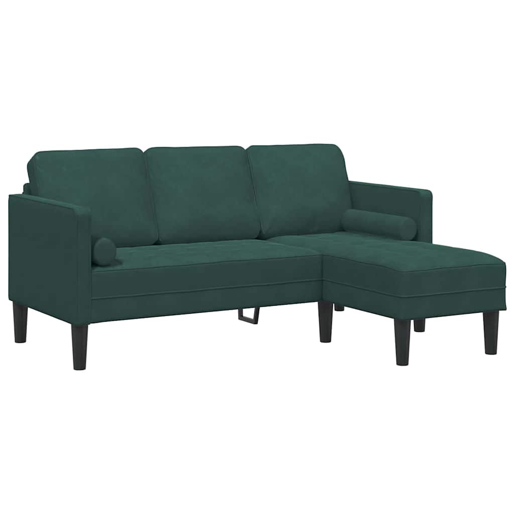 Set sofe s jastukom Tamnozelena Poliester
