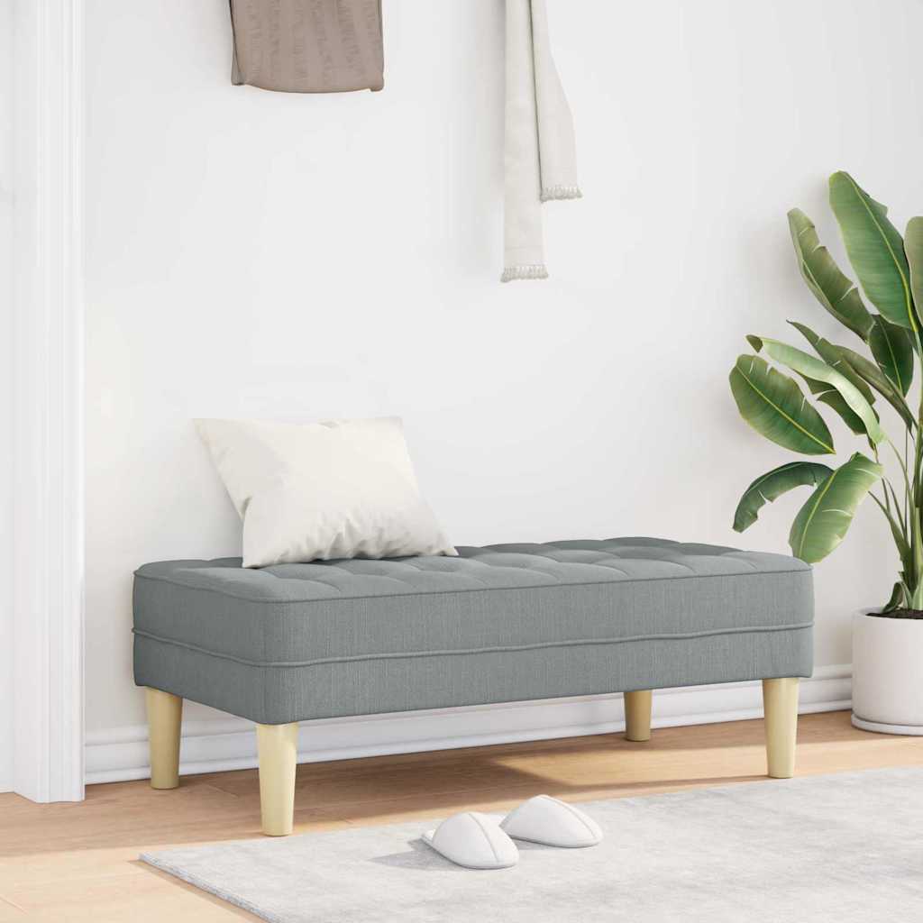 klupa s jastukom Svijetlo siva 113 x 57 x 39 cm tkanina