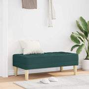 klupa s jastukom Tamnozelena 113 x 57 x 39 cm tkanina