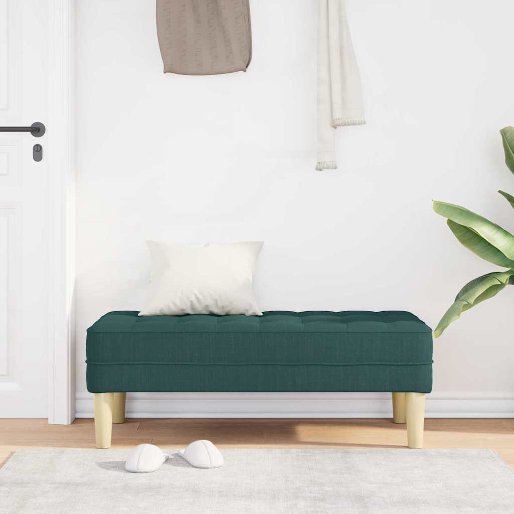 klupa s jastukom Tamnozelena 113 x 57 x 39 cm tkanina