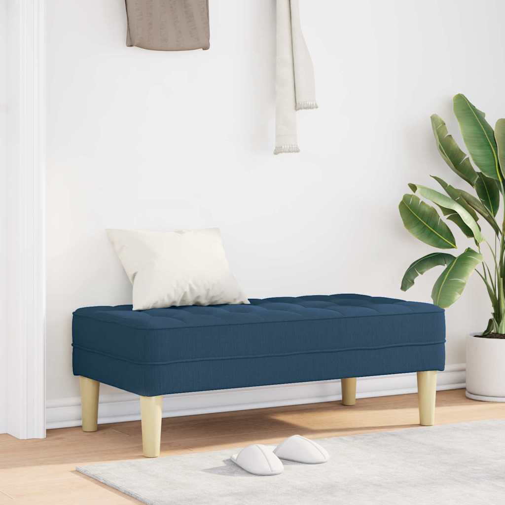 klupa s jastukom Plava 113 x 57 x 39 cm tkanina