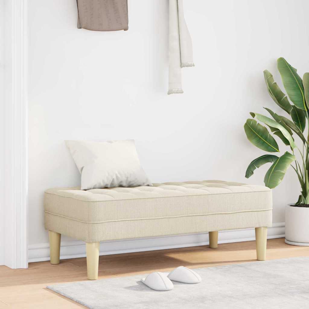 klupa s jastukom Laneno platno 113 x 57 x 39 cm tkanina