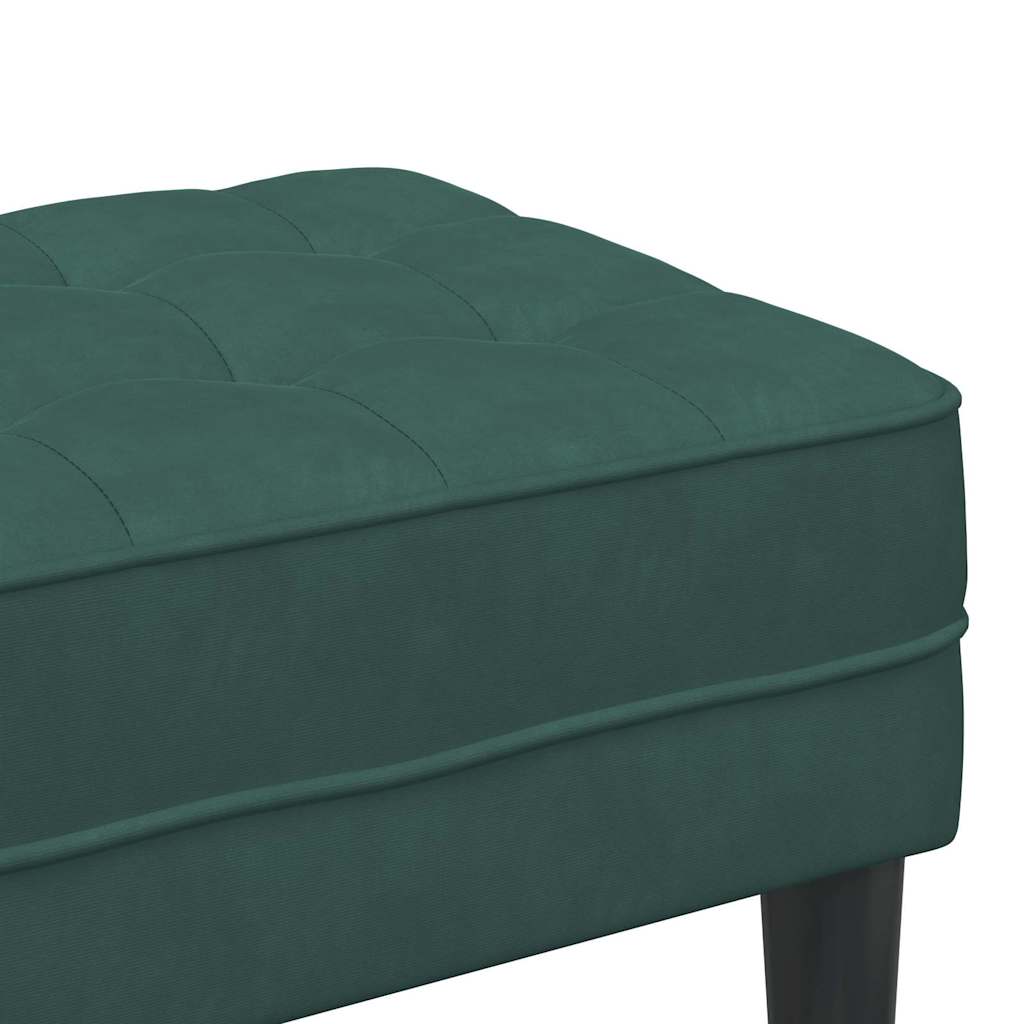 klupa s jastukom Tamnozelena 113 x 57 x 39 cm Baršun