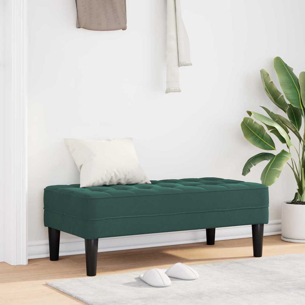 klupa s jastukom Tamnozelena 113 x 57 x 39 cm Baršun
