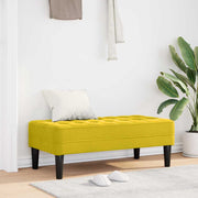 klupa s jastukom Žuta 113 x 57 x 39 cm Baršun
