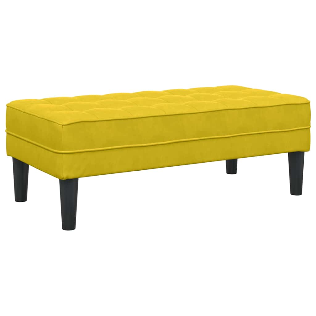 klupa s jastukom Žuta 113 x 57 x 39 cm Baršun