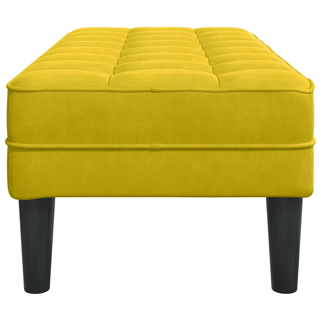 klupa s jastukom Žuta 113 x 57 x 39 cm Baršun