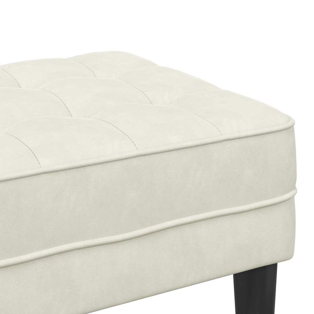 klupa s jastukom Krema 113 x 57 x 39 cm Baršun
