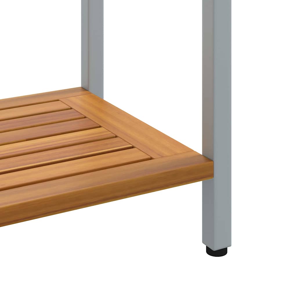 Vanjski stol s pohranom Prirodna i siva 80 x 35 x 75 cm