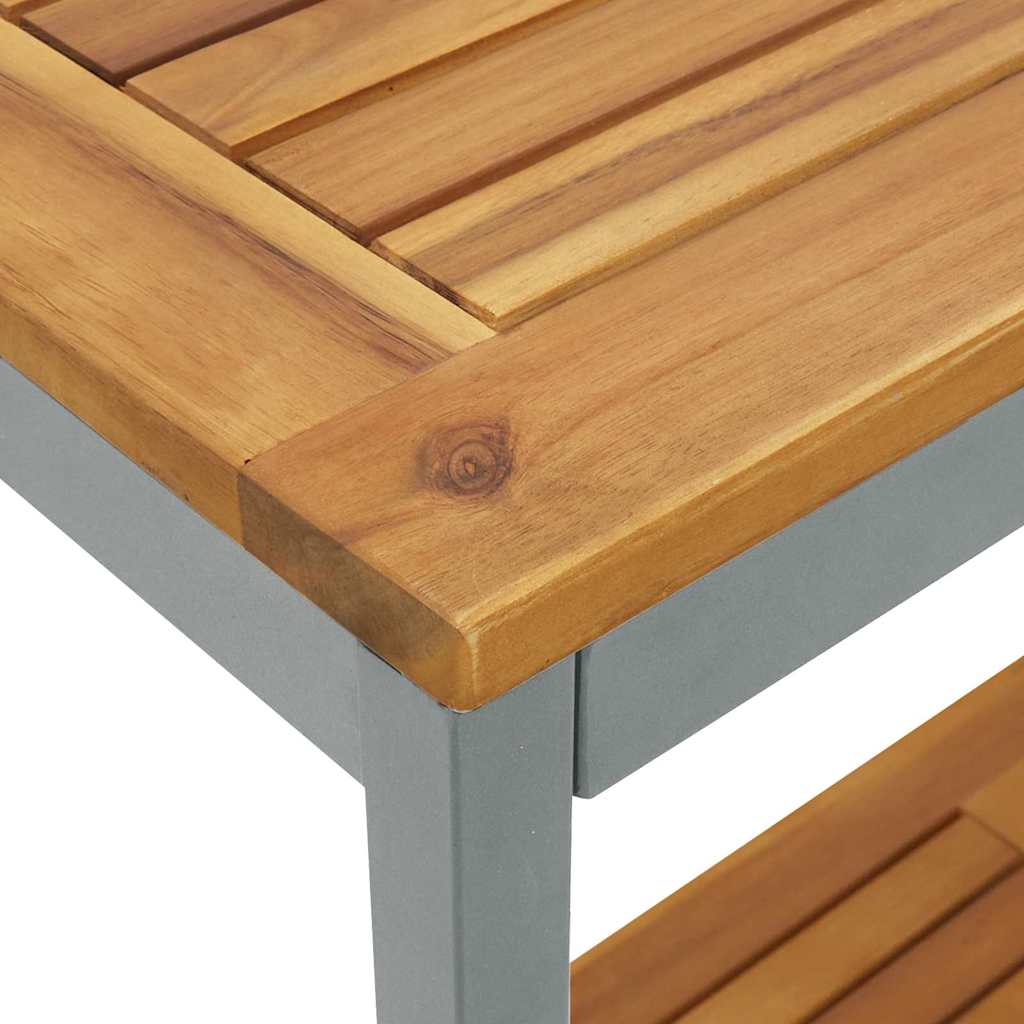 Vanjski stol s pohranom Prirodna i siva 110 x 35 x 75 cm