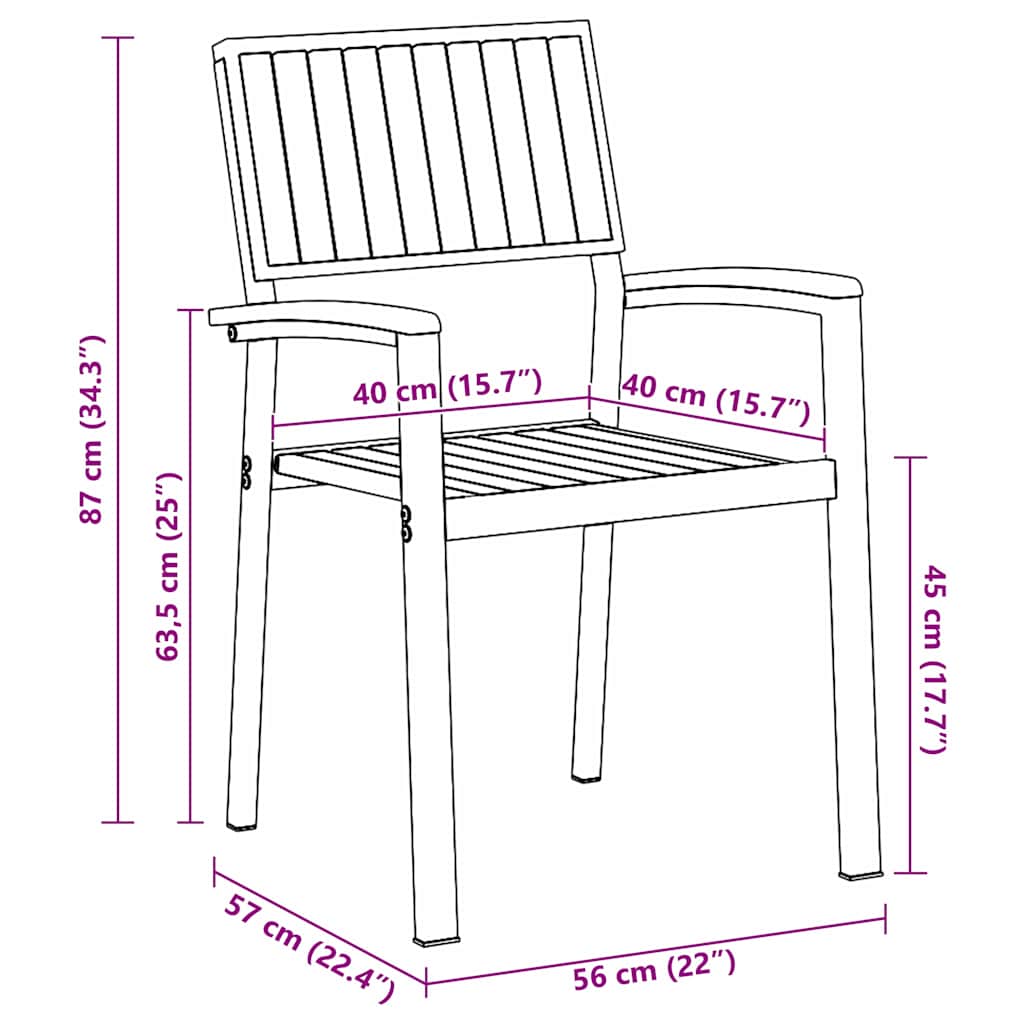 Stolica koja se može slagati 4 pcs Smeđa 56 x 57 x 87 cm