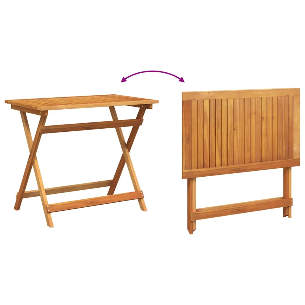 Bistro set s jastukom 5 pcs Prirodna nafta Čvrsto drvo akacije