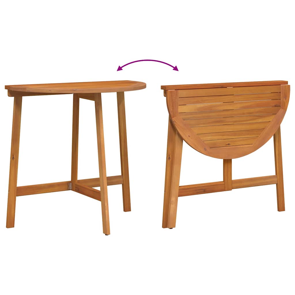 Bistro set 3 pcs Prirodna nafta Čvrsto drvo akacije
