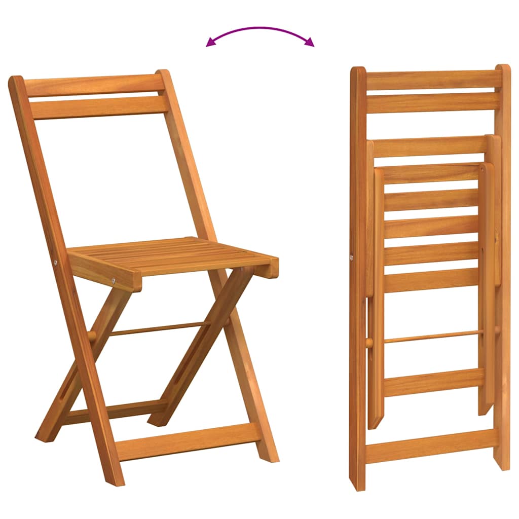 Bistro set s jastukom 3 pcs Prirodna nafta Čvrsto drvo akacije