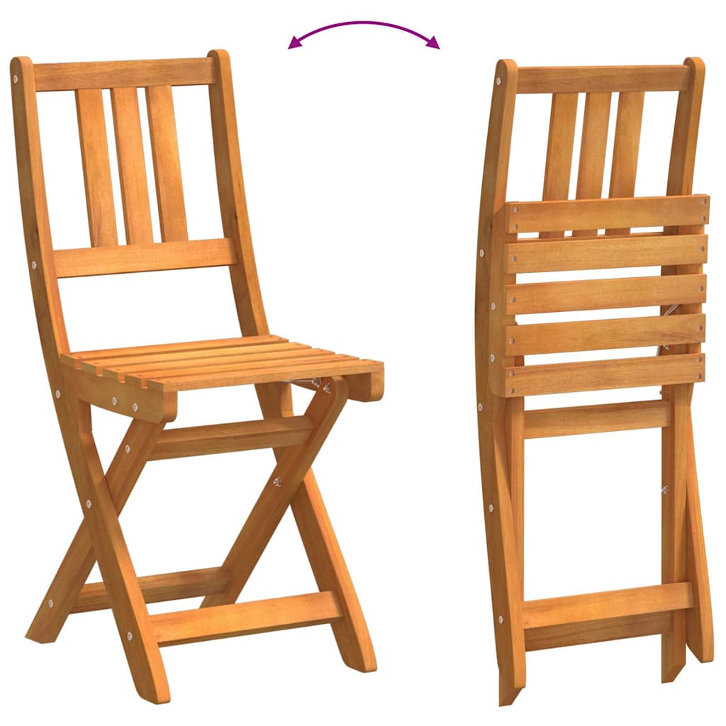 Bistro set 3 pcs Prirodna nafta Čvrsto drvo akacije