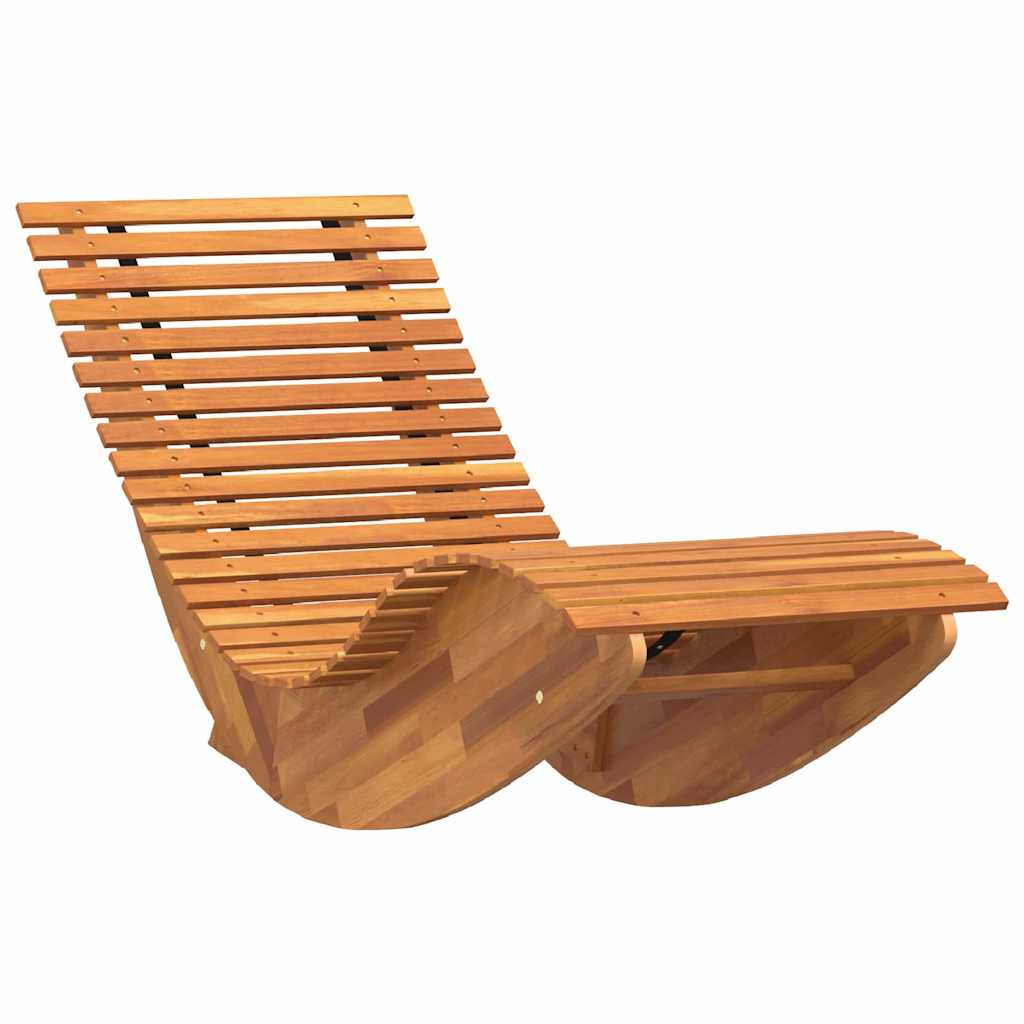 Ležaljka 2 pcs Smeđa 154 x 60 x 74 cm Čvrsto drvo akacije