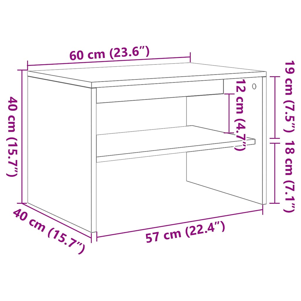 TV ormarić beton sivi 60x40x40 cm konstruirano drvo
