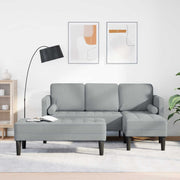 Set sofe s jastukom 2 pcs Svijetlo siva Poliester