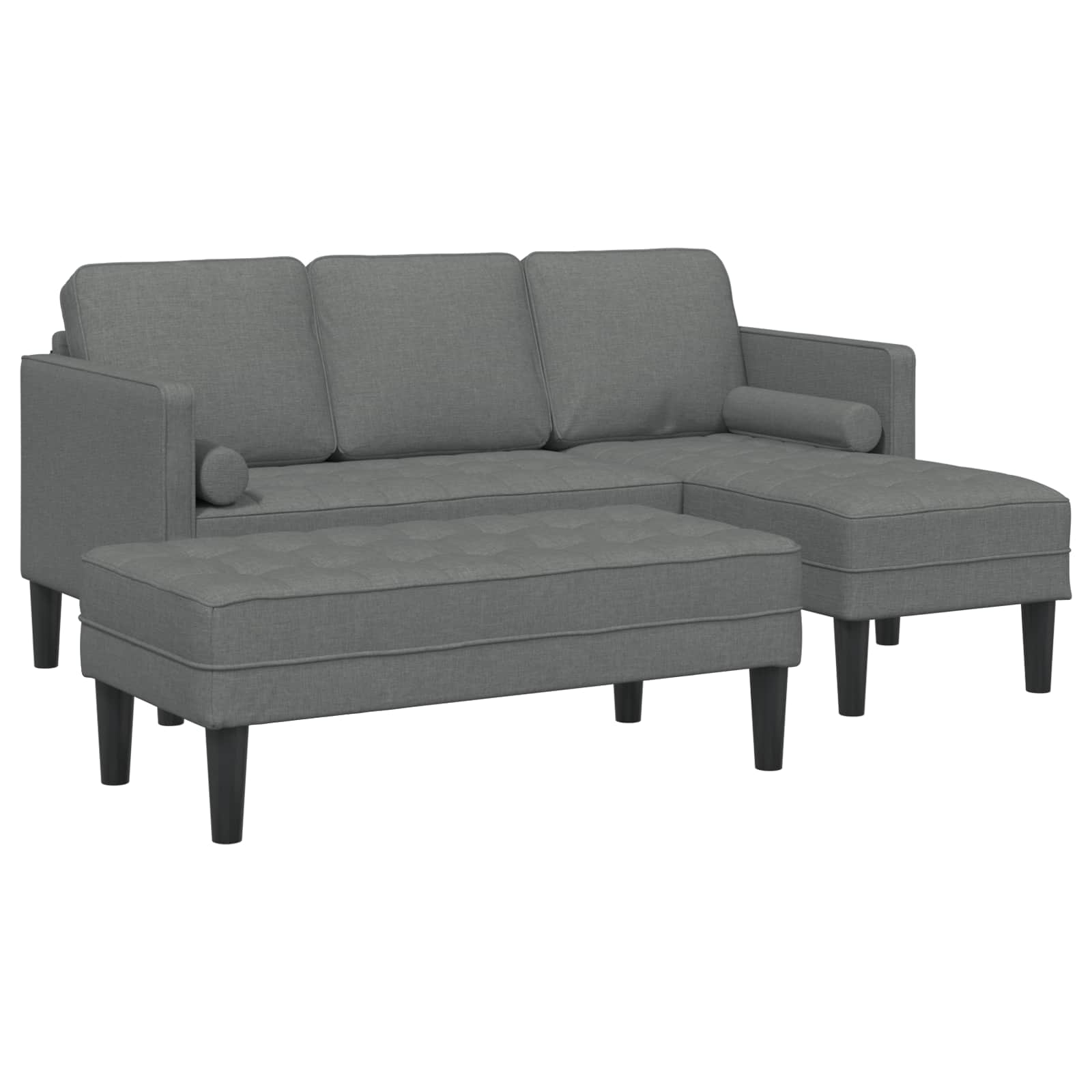 Set sofe s jastukom 2 pcs Tamno siva Poliester