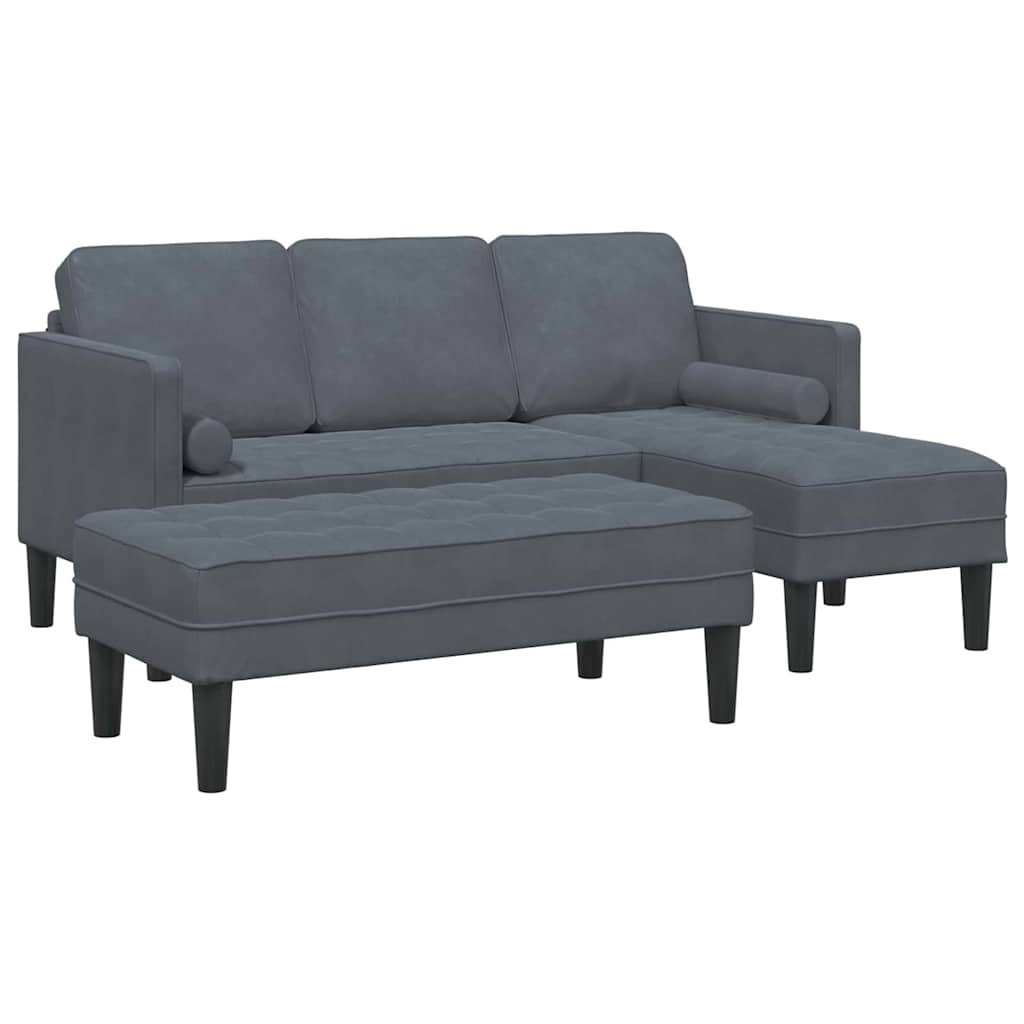 Set sofe s jastukom 2 pcs Tamno siva Poliester