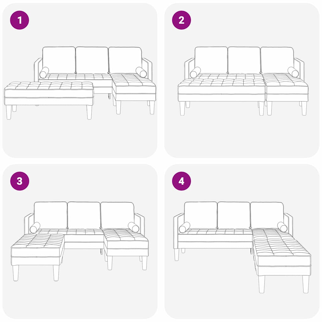 Set sofe s jastukom 2 pcs Crna Poliester