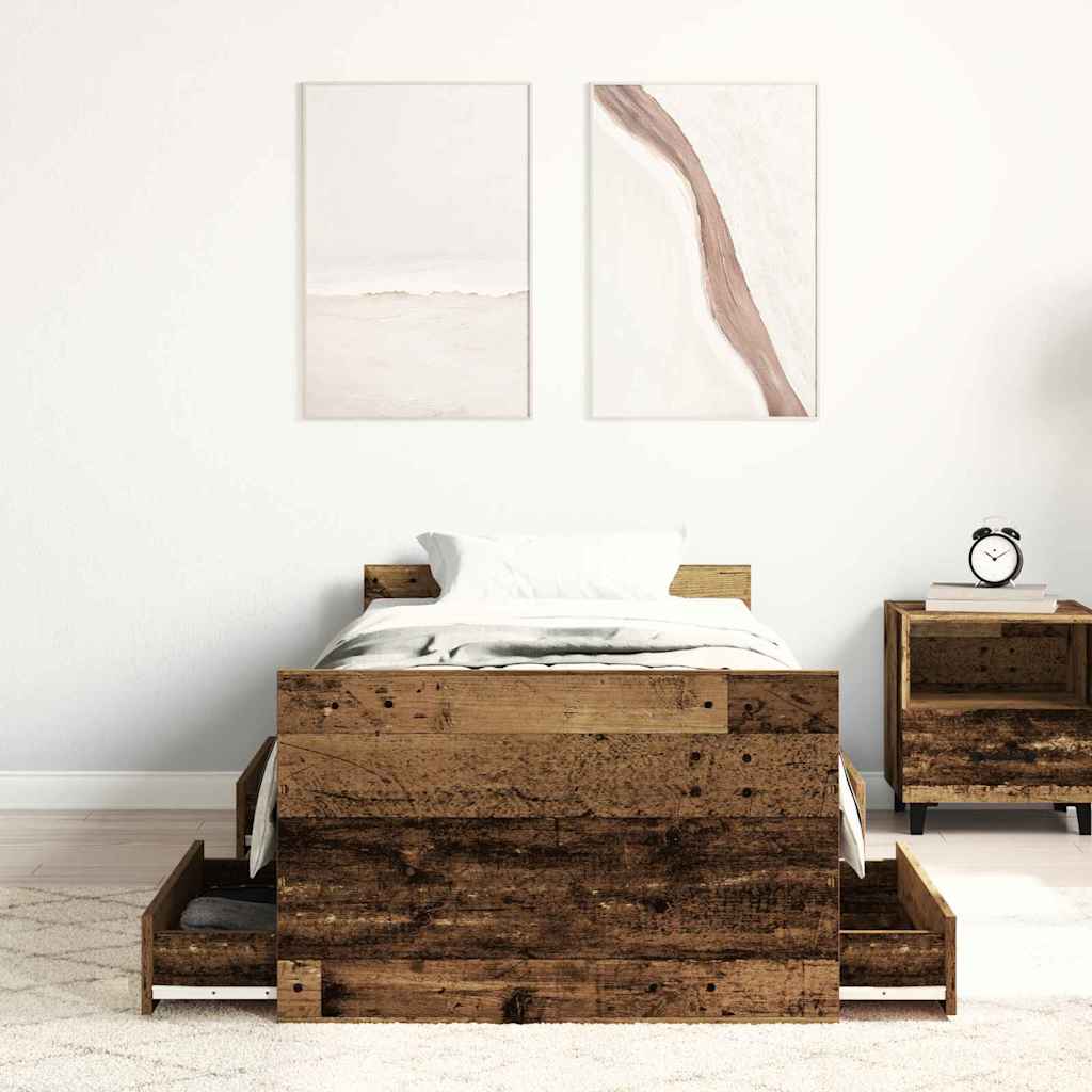 Krevetna konstrukcija s uzglavljem Staro drvo 193 x 78 x 50 cm