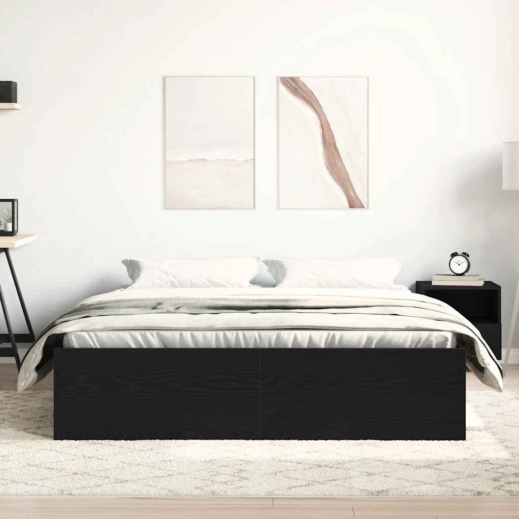 Okvir kreveta bez madraca crni hrast 150x200 cm izrađeno drvo