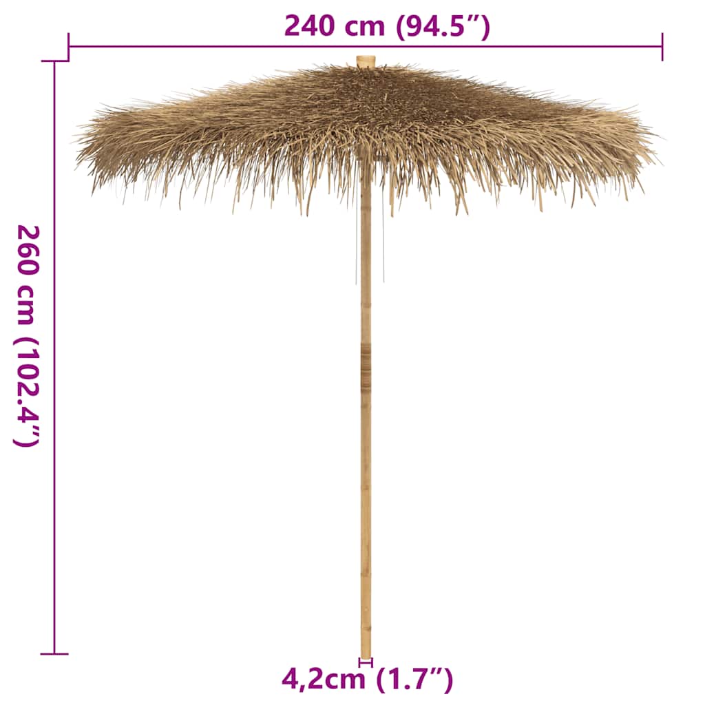 Tiki suncobran s baldahinom od lista banane 240 cm bambus