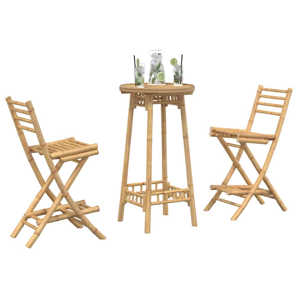 3-dijelni vanjski barski set, sklopivi bambus