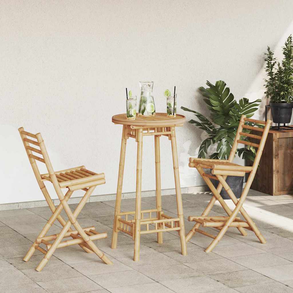 3-dijelni vanjski barski set, sklopivi bambus
