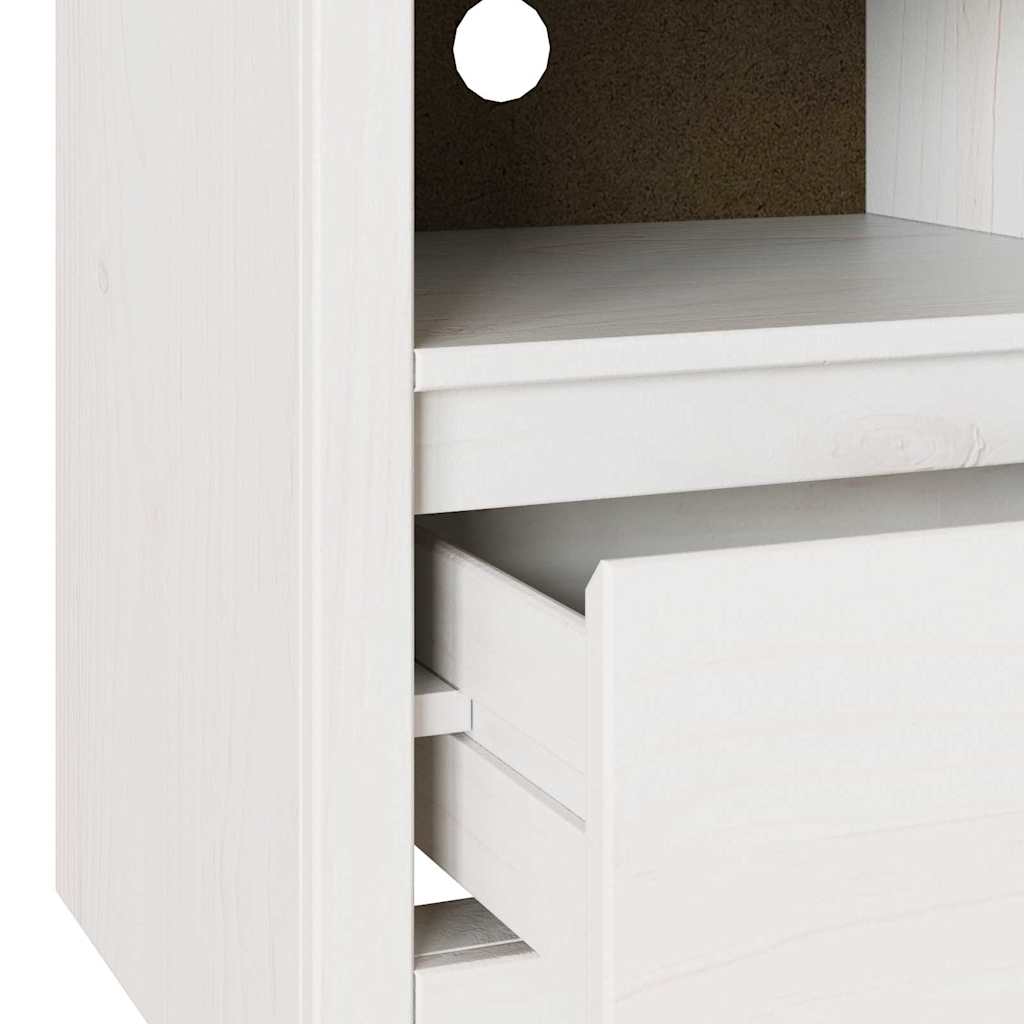 TV ormar Drammen Bijelo 99 x 43 x 55 cm Čvrsto borovo drvo