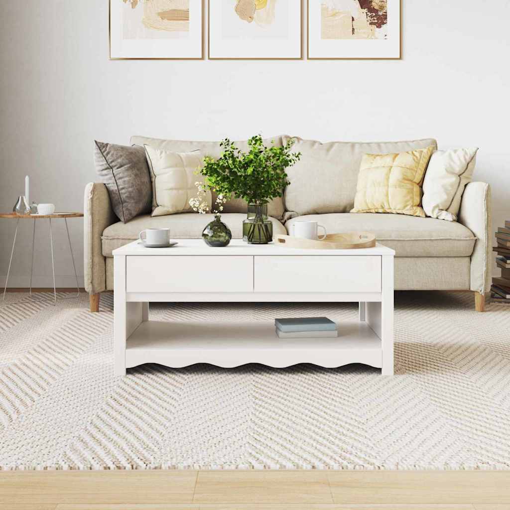 Kava Stol Drammen Bijelo 99 x 55 x 45 cm Čvrsto borovo drvo
