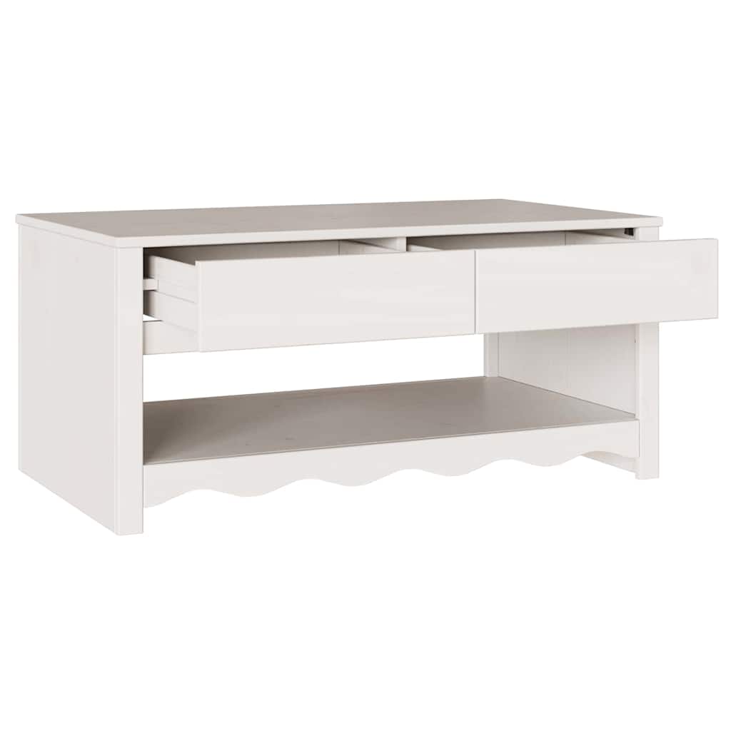 Kava Stol Drammen Bijelo 99 x 55 x 45 cm Čvrsto borovo drvo