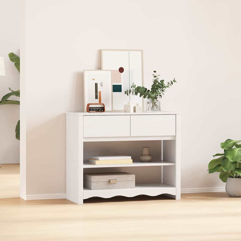Konzolna stolica s ladicama Drammen Bijelo 89,5 x 37 x 73 cm