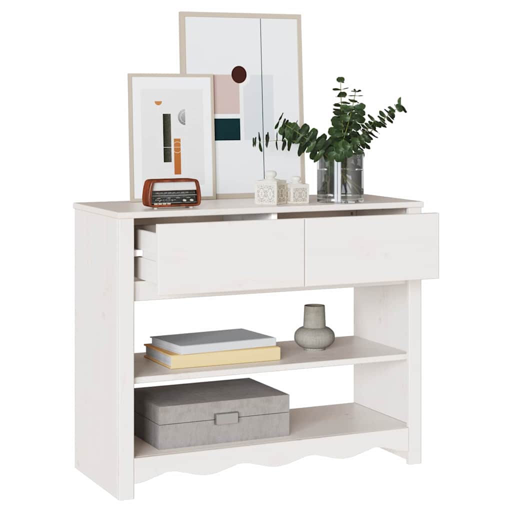 Konzolna stolica s ladicama Drammen Bijelo 89,5 x 37 x 73 cm