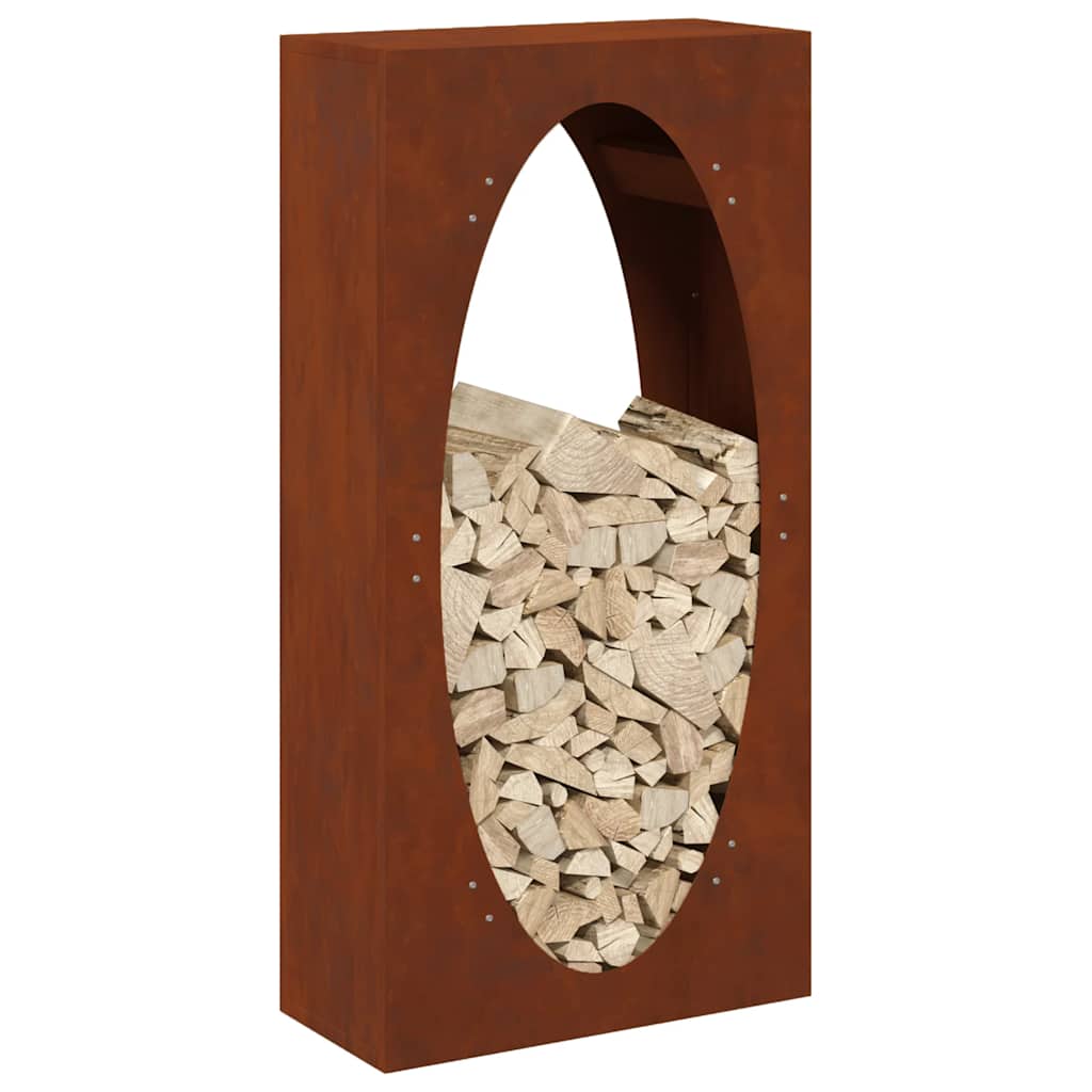 Stalak za drva za ogrjev 50x23x100 cm pohabani čelik