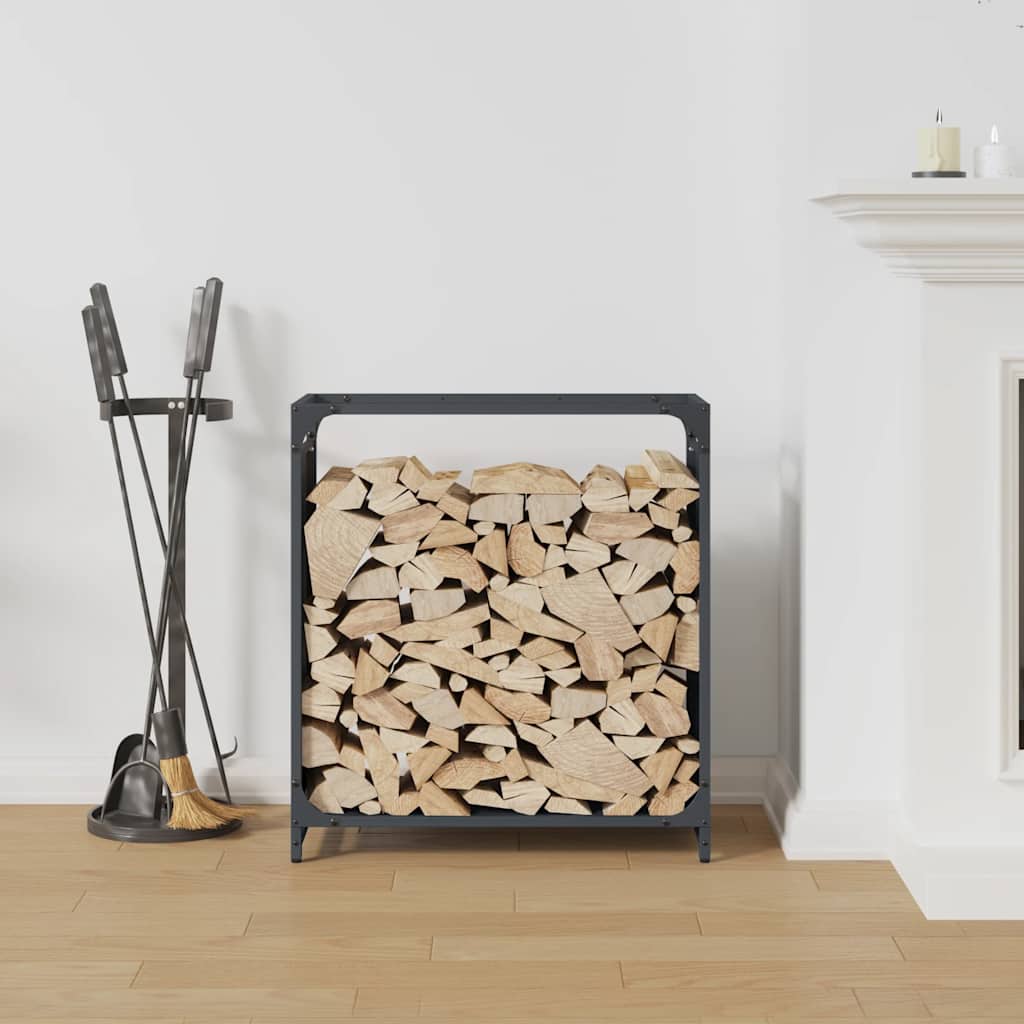 Stalak za drva antracit 60x28x65 cm hladno valjani čelik