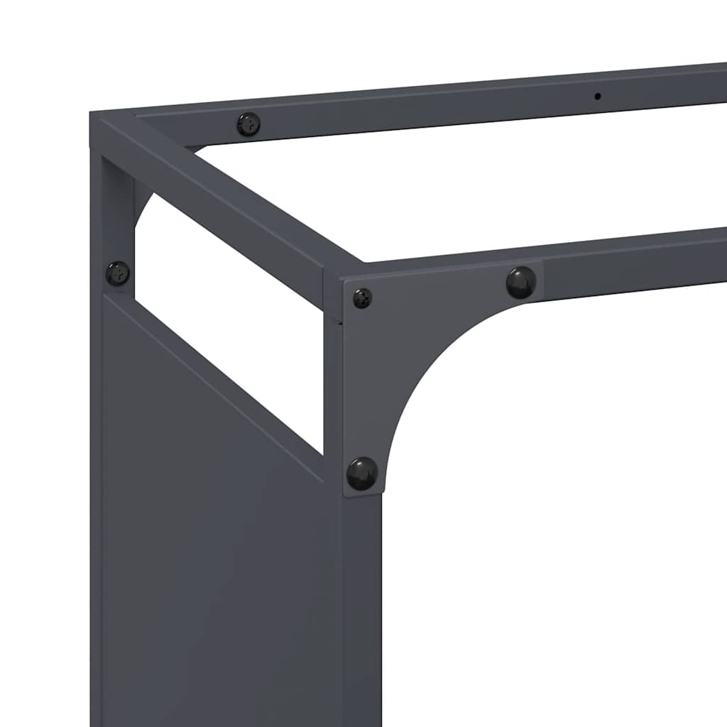 Stalak za drva antracit 60x28x65 cm hladno valjani čelik