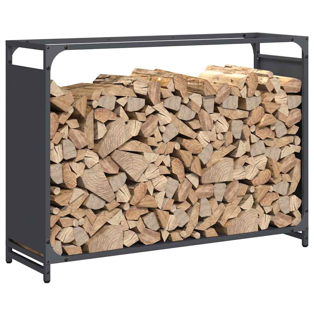 Stalak za drva antracit 90x28x65 cm hladno valjani čelik