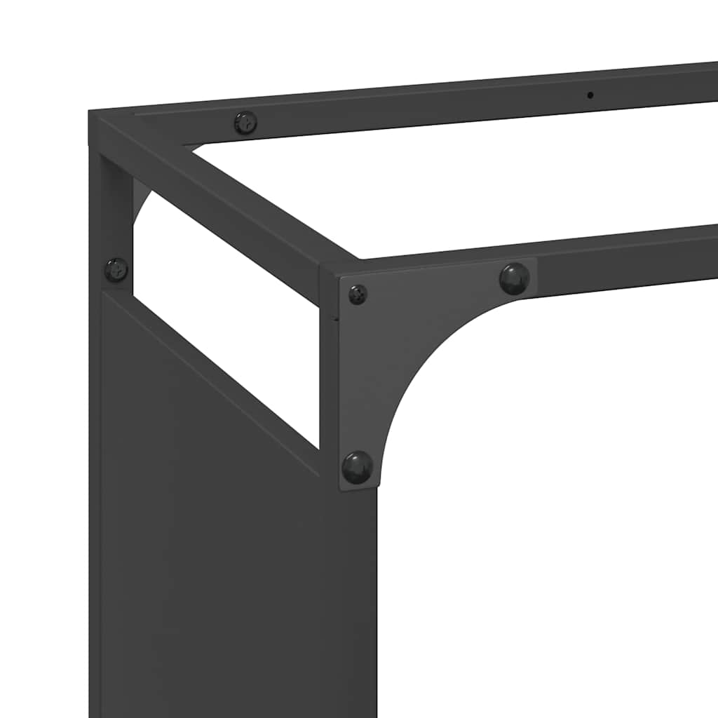 Stalak za drva crni 60x28x90 cm Hladno valjani čelik