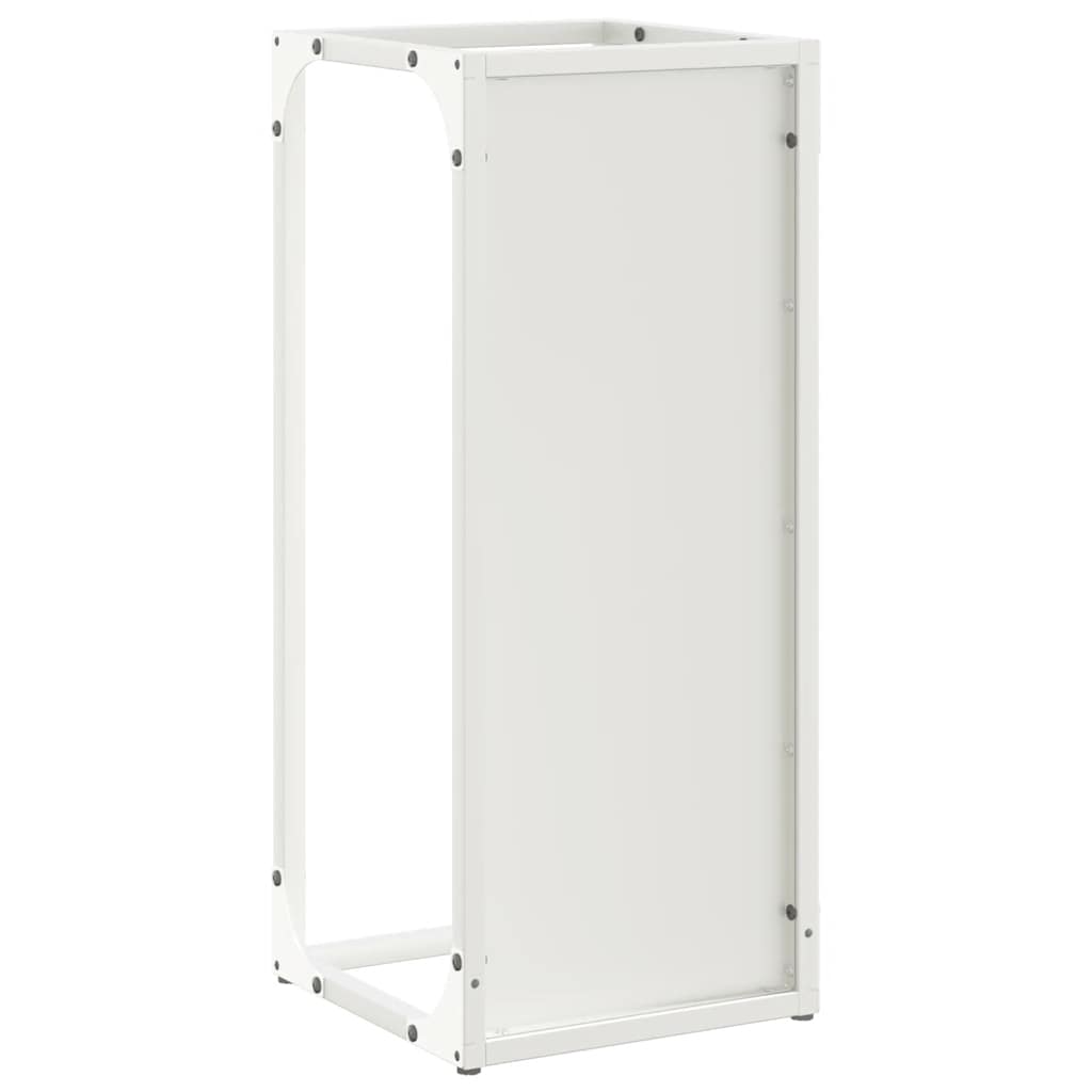 Stalak za drva bijeli 25x25x60 cm Hladno valjani čelik