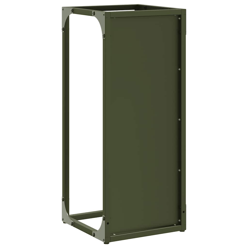 Stalak za drva za ogrjev Maslinasto zelena 25x25x60 cm