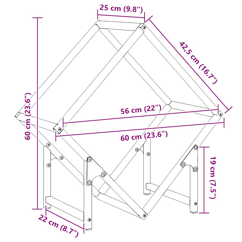 Stalak za drva za ogrjev Maslinasto zelena Hladno valjani čelik