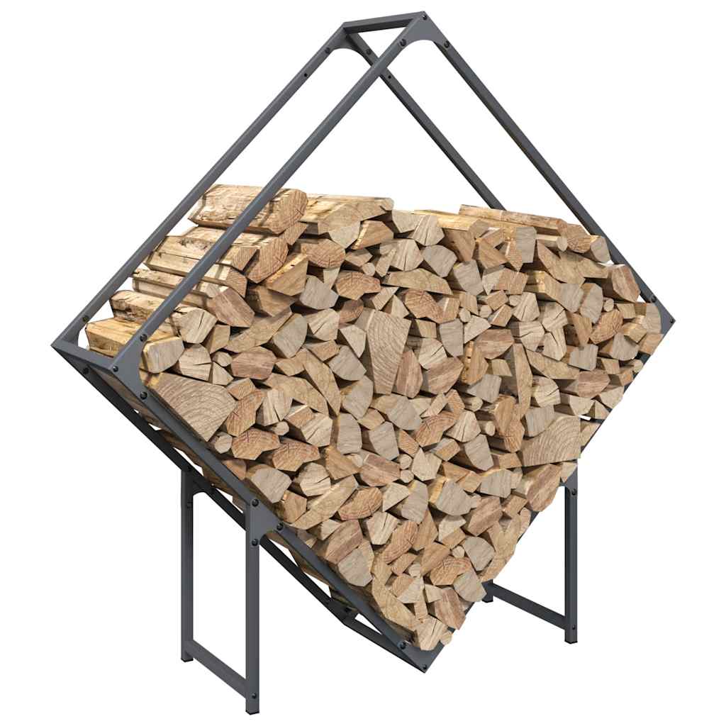 Stalak za drva antracit 100x25x100 cm Hladno valjani čelik