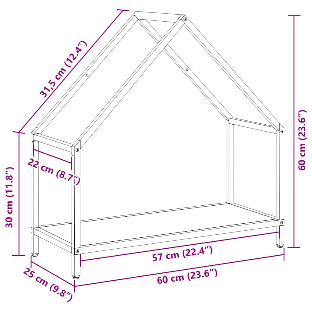 Stalak za drva bijeli 60x25x60 cm Hladno valjani čelik